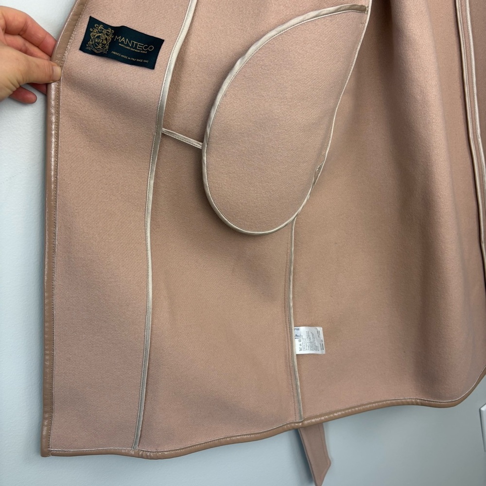 Pinko Wool Blend Coat Blush Pink‎ Womens Sz 2 Tie Waist - Picture 14 of 16